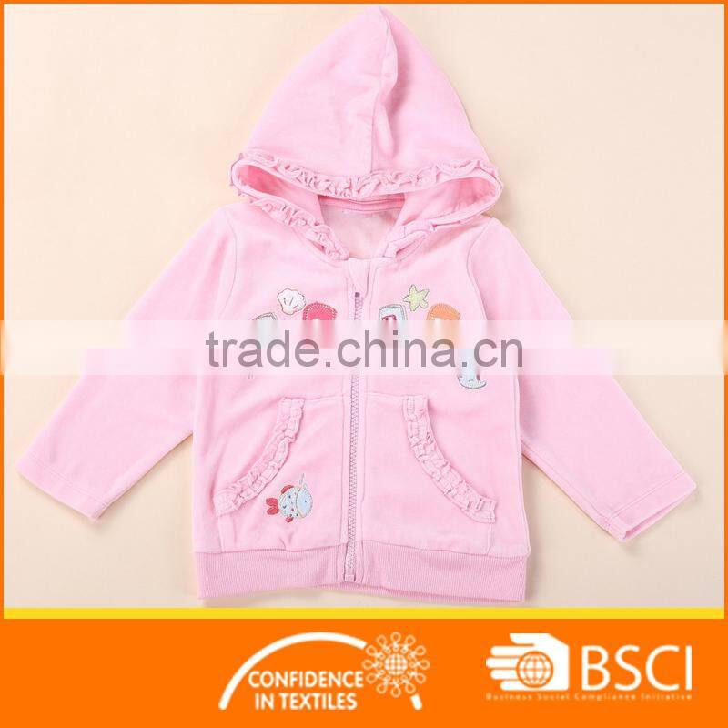 Nice Toddler Pink With Hood And Applique Jacket
