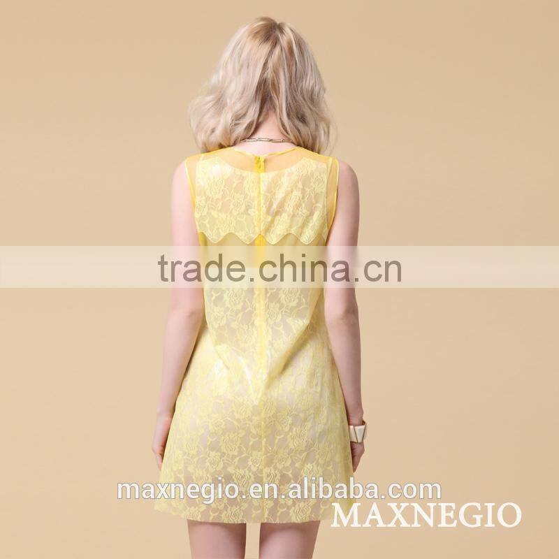 china supplier sleeveless lady one piece dress simple latest 2015