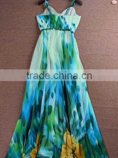 2016 hawaii condole belt dress chiffon summer dress