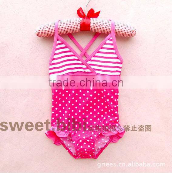 Hot sale three-piece swimsuit baby Leopard swimwear sun hat child swimwear twinset Bikini swimwear with cap girl swimsuit