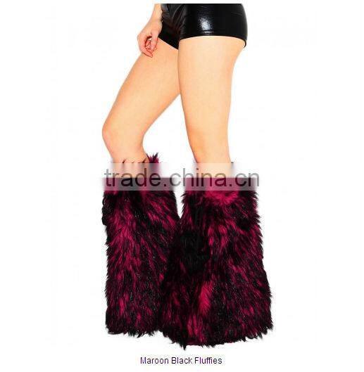 Solid Baroon Black Fluffies Fluffy boots leg warmers
