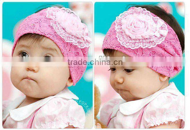 head flower hair band cute girls headwear baby sunflower with rhinestone children's hair band