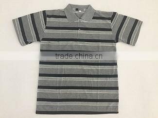 Men's wholesale knitted custom striped polo shirt