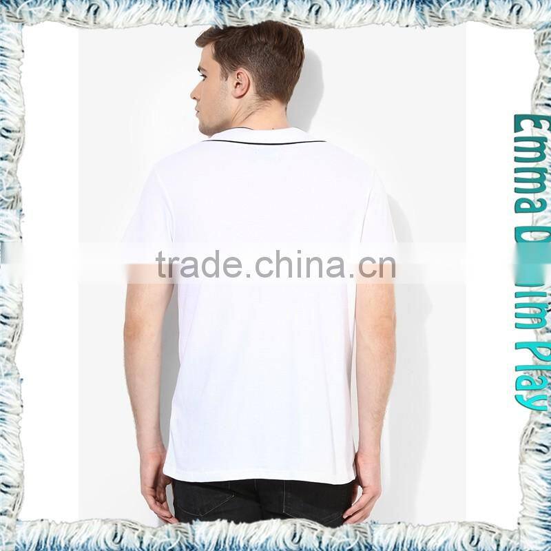 2017 Fashion Custom Design Men's Contrast Trim T-shirts