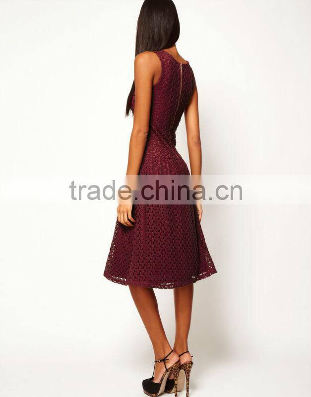 Midi Dress In Crochet Lace