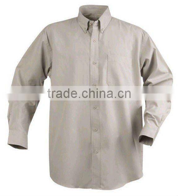 2016 new 35% cotton 65% polyester button down collar long sleeve poplin work shirt for man