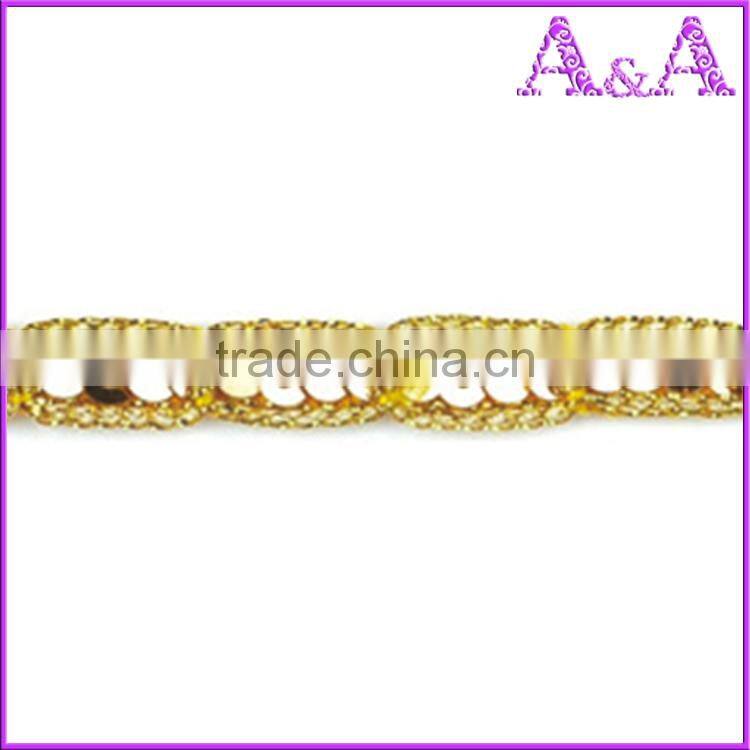 2017 nice embroidery sequin decorative lace trim (YFT-099)