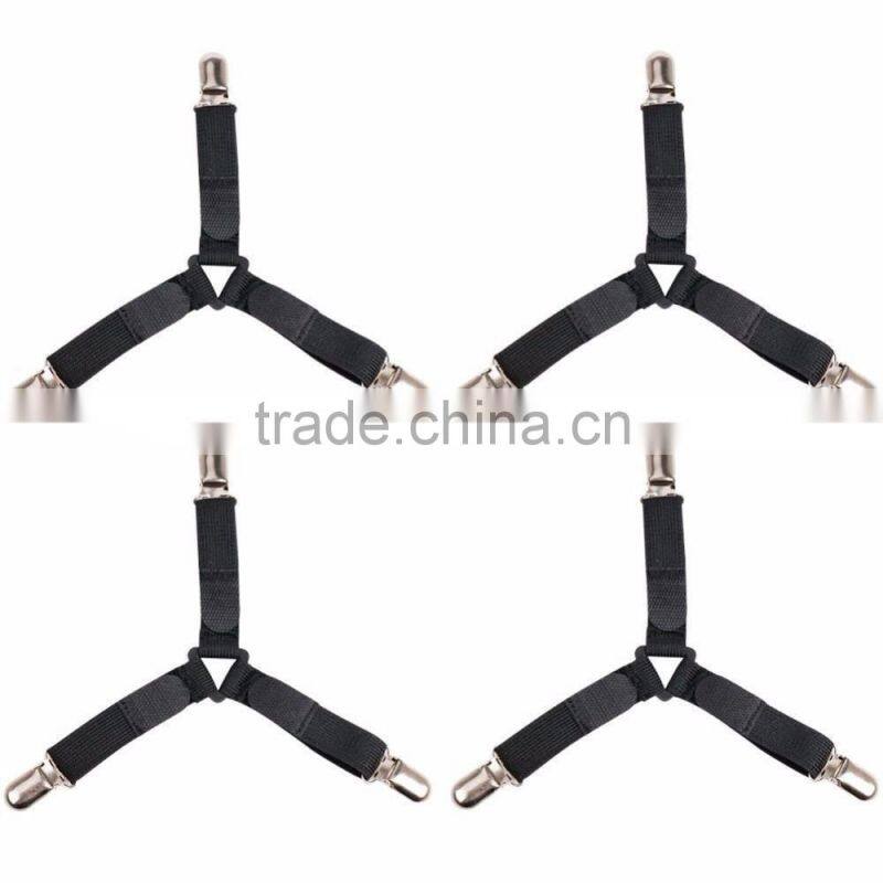 4 Pack Triangle Bed Mattress Sheet Clip Grippers Straps Suspender Fasteners Holder