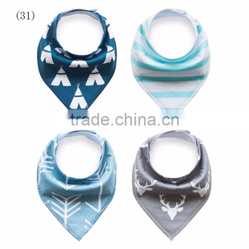 High Quality Cotton Baby Bandana Bib Plaid Organic Bamboo Terry Cloth Bib Drool Triangle