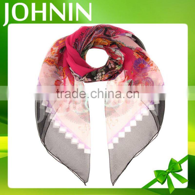 OEM customized made Best Quality silk printed scarf