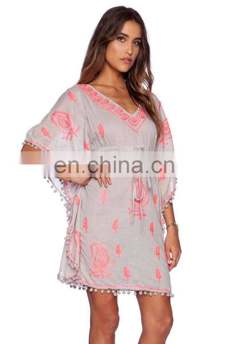 100% chiffon dubai kaftan dress beach kaftan cover ups