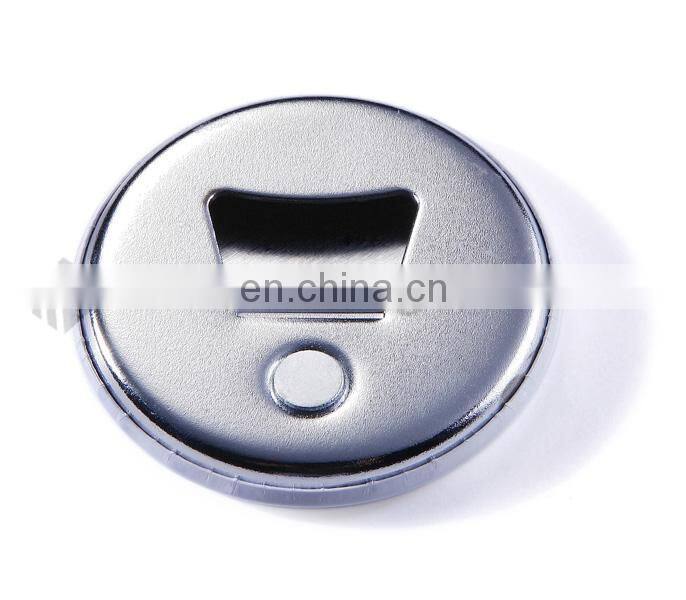 OEM tin bottle opener fridge magnet , round shaped 58mm size Magnetic bottle opener