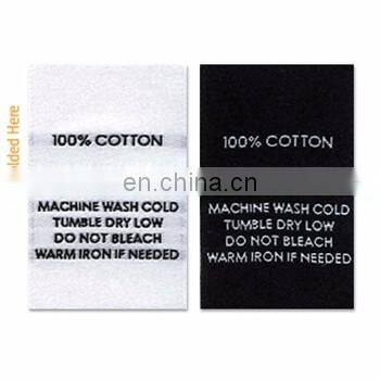custom printing 100% cotton washing label
