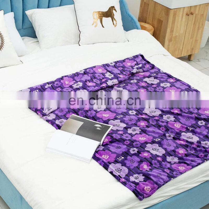 2 in 1 travel soft flannel custom travel blanket office air support pillow mink blanket throw