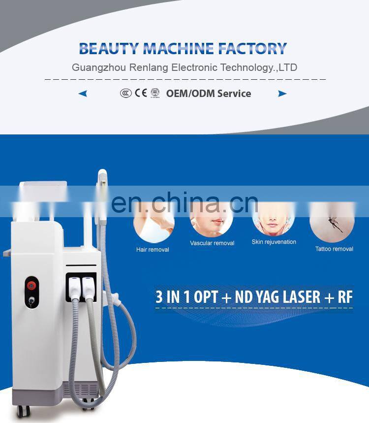 OPT ND YAG LASER RF Beauty Machine Elight Multi-functional Tattoo Removal Hair Removal