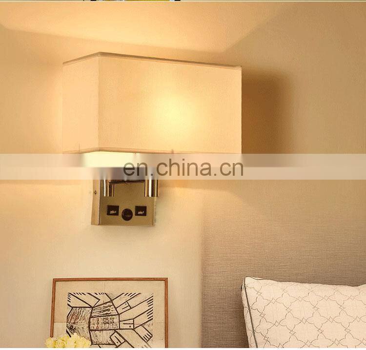 USB charging head wall lamp led creative hotel bedroom bedside wall lamp
