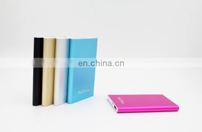 2020 best quality metal 4000mah power bank aluminum super thin power charger oem logo print