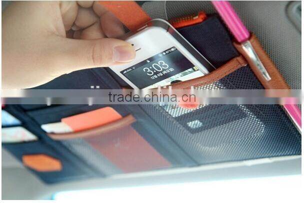 New Multi-purpose Auto Car Sun Visor Organizer Pouch Bag Card Storage Holder Beige