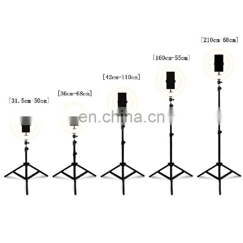 New LED Selfie Ring Light With 1.6 Meter Cell Phone Holder Tripod Stand for Live Stream Makeup
