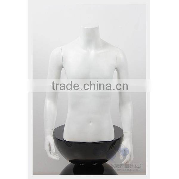 Fiberglass upper-body men mannequin for clothing shop