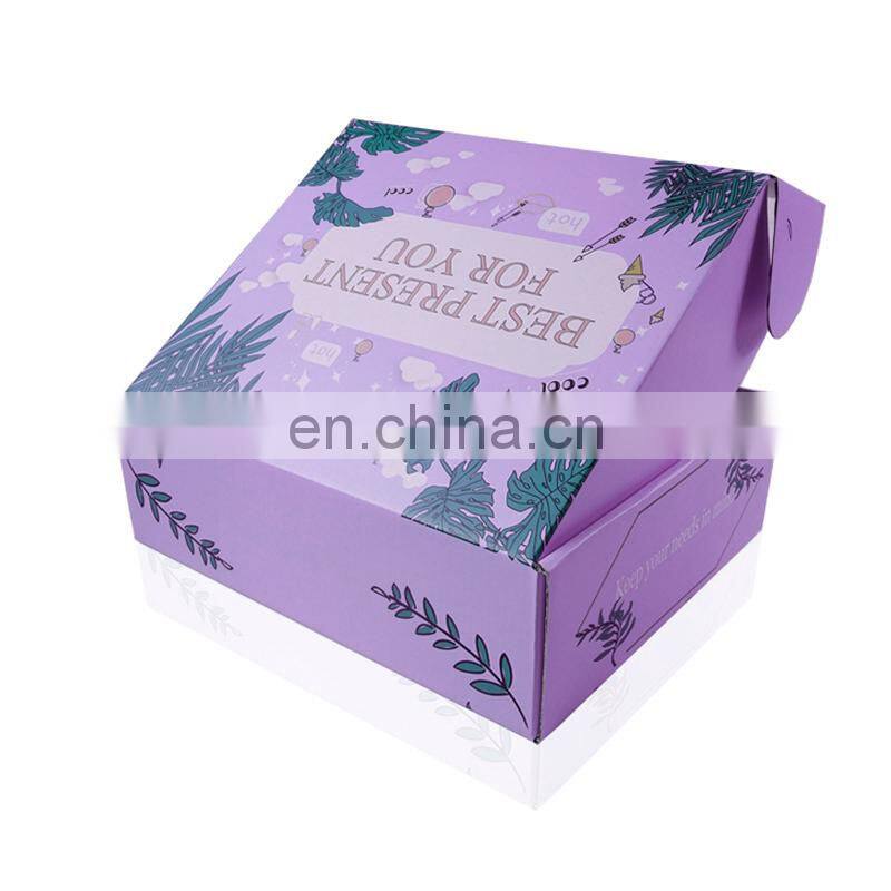 Digital printed corrugated 25x15x10 mailer folding box plain folding carton box custom logo