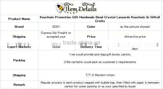 Keychain Promotion Gift Handmade Bead Crystal Lanyards Keychain In Gifts& Crafts