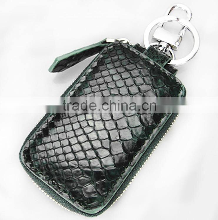 Guangzhou High Quality Custom Luxury Crocodile Python Ostrich Rare Animal Skin Leather Car Key Case Key Holder