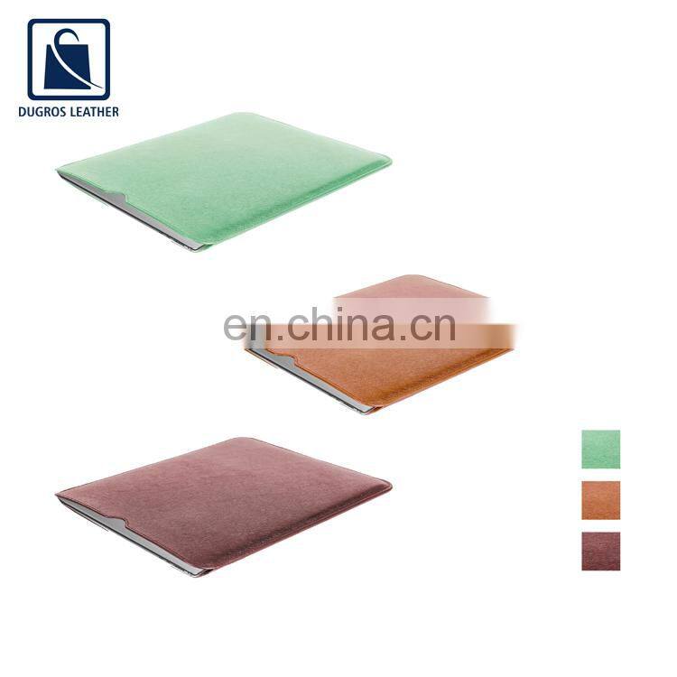 2021 New Arrival Matching Stitching Suede Lining Fashion Style Unisex Wholesale Genuine Leather Tablet Sleeve Bag