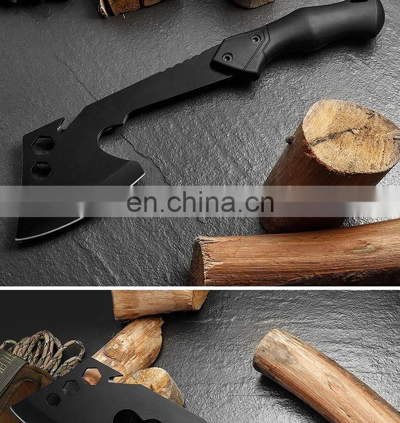All black innovative multi-functional axe outdoor camping survival tool Axe hammer rubber handle anti-skid