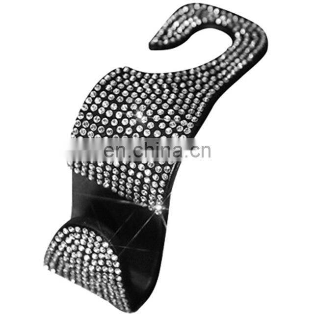 Car Seat Back Hook Diamond Bling Rhinestones Hanger Auto Back Universal Headrest Mount Storage Holder Car Interior Accessories