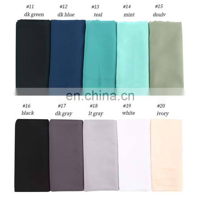 Wholesale Plain Women Scarf Georgette Kuwaiti Chiffon Hijab