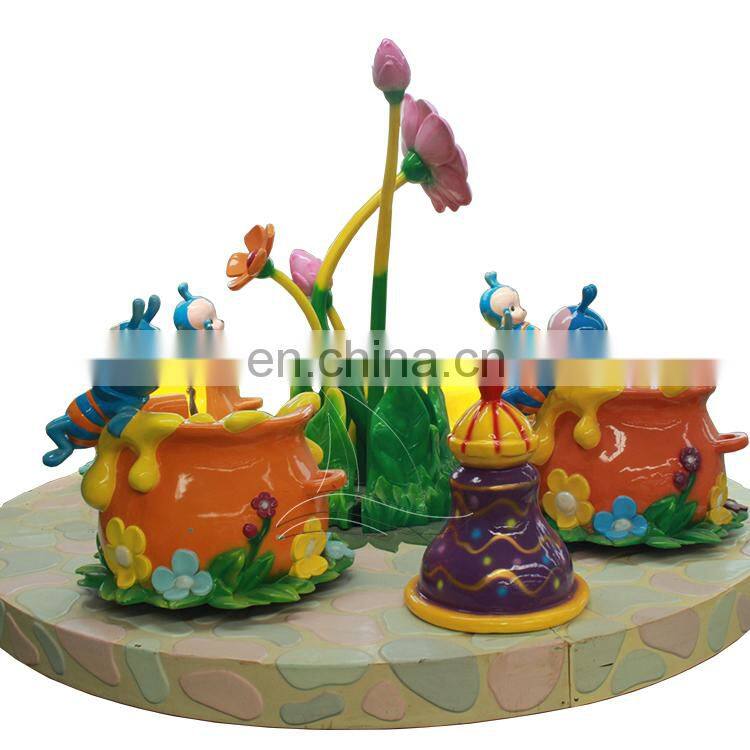 Kids amusement rides flower bee ride family rotation rides for sale