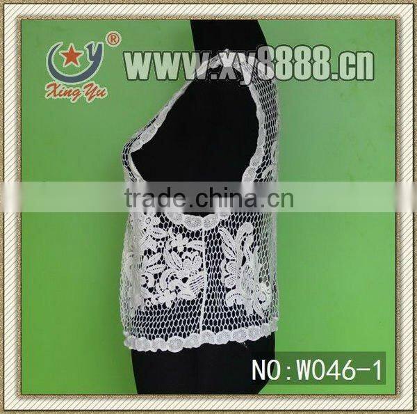 Factory Product Unique Embroidery Mesh Lace Vest W046