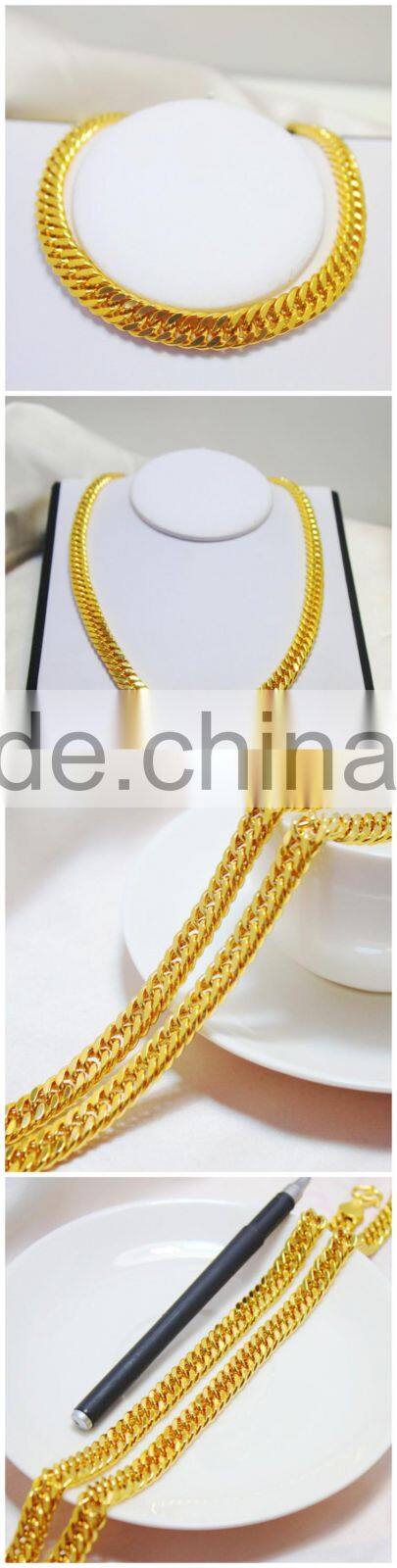 Polish jewelries punk man and women necklace stainless steel jewelry gold chain