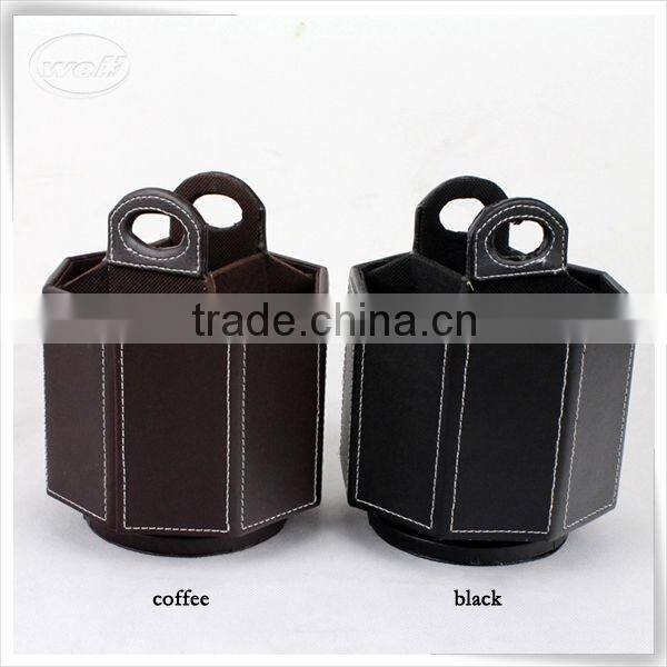 Christmas season hot promotion leather open box remote control with turnable manufacture