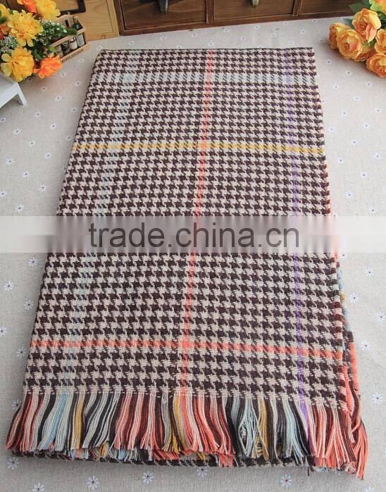 Wholesale Colorful Plaid Checked Wool Winter Ladies Shawl