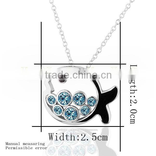Simple style hot new product cute cartoon fish necklace LKN18KRGPN261