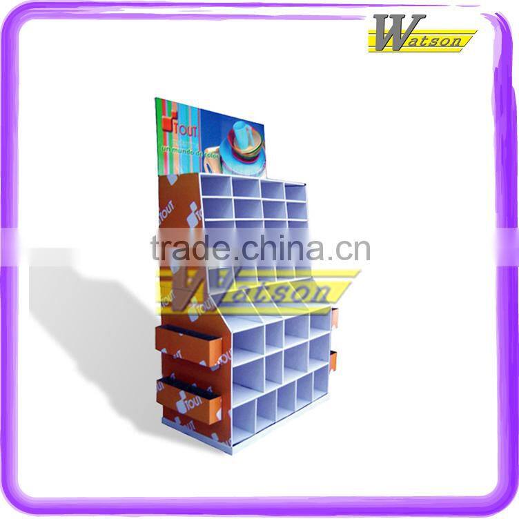 Colorful kids' products showing floor Cardboard Dispaly Stand for supermarket