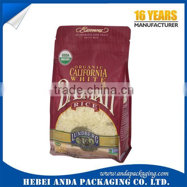 5kg 10kg rice bag with handle/ packing plastic handle bag for rice / nylon packaging bags for rice
