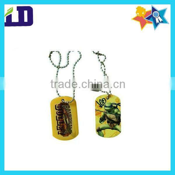 Two dog tag with one chain