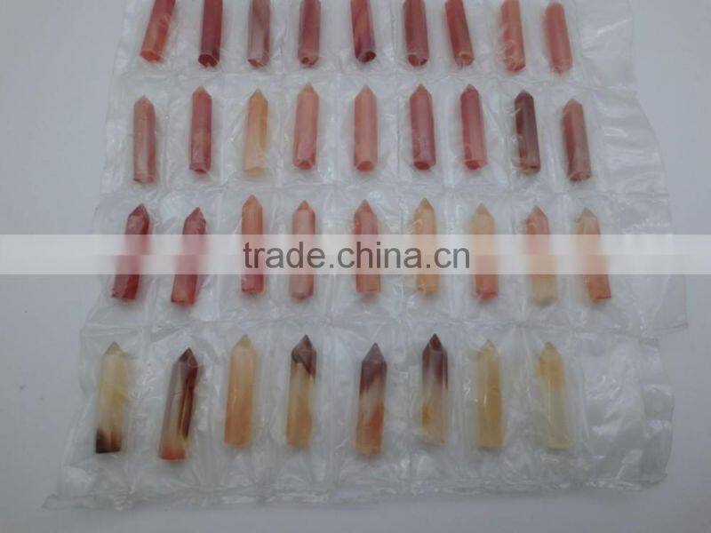 Wholesale Natural Tiger Eye Gems Stones Hexagonal Crystal Amazonite Point Healing Necklaces Earrings Pendant Beads Jewelry