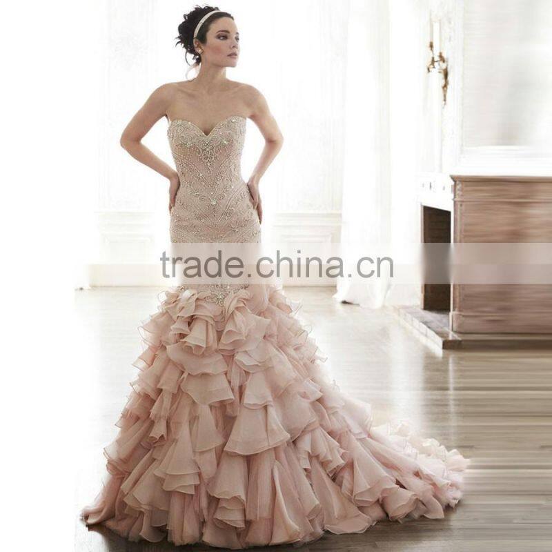 Embroidered Bridal Gowns Most Popular Design Ruffle Organza Bridal Gowns Designs