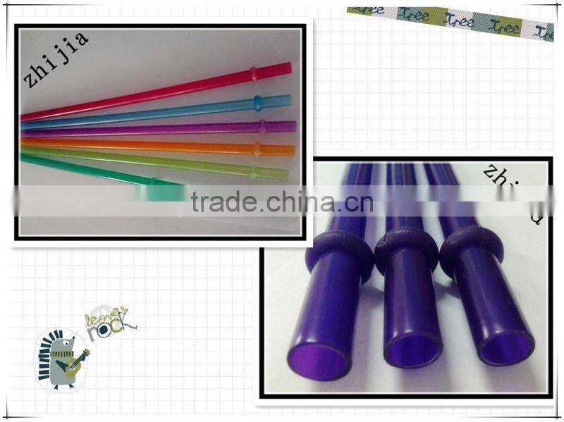 Hard plastic striped drinking straw