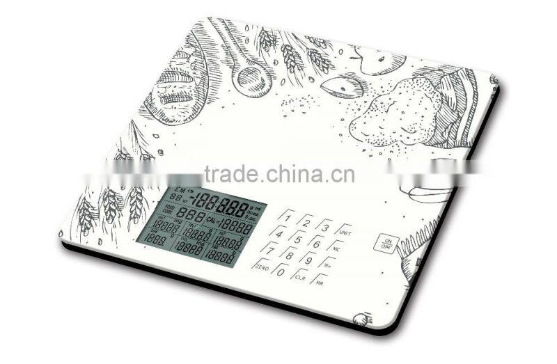 digital nutrition food scale with retro LCD and quick touch sensor