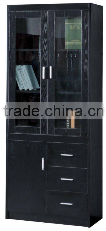 hot sale cheap high quality 4 drawer 4 door glass door file cabinet bookcase office furniture design