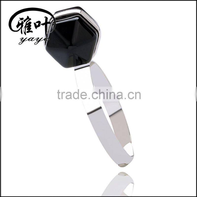 Whole sale gemstones transverse points ring Hexagon Prism shape ring ceremeny gifts