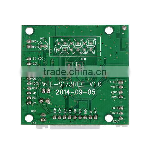 OEM usb/sd/fm audio player voice recording module with remote