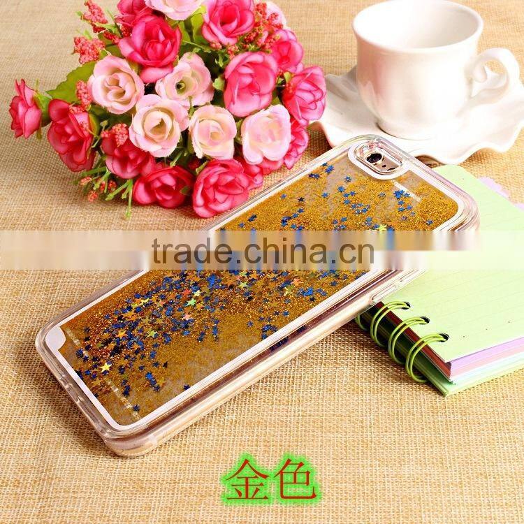 Glitter Bling Stars Liquid Novelty Colourful Tpu Phone Case For apple iphone 6 6s plus