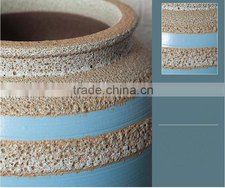 Set of 3 porcelain blue vase trendy for wedding decoration