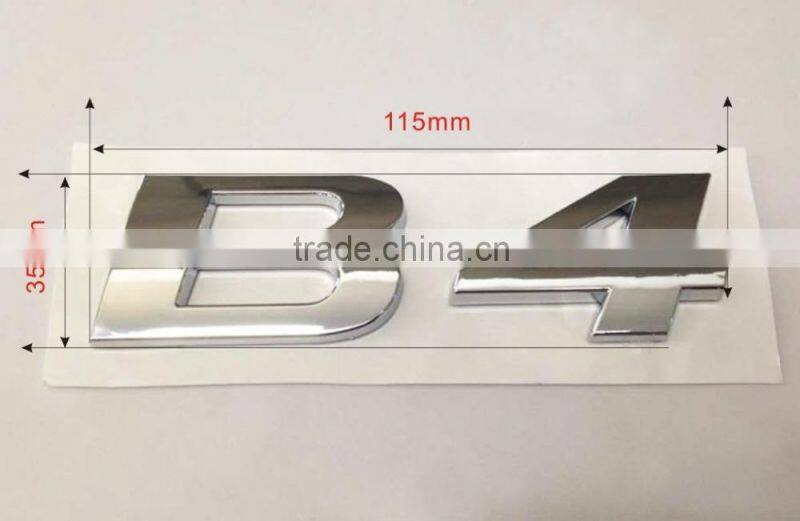 Decorative 3D outdoors shiny silver self-adhesive ABS plastic chrome letterings for cars